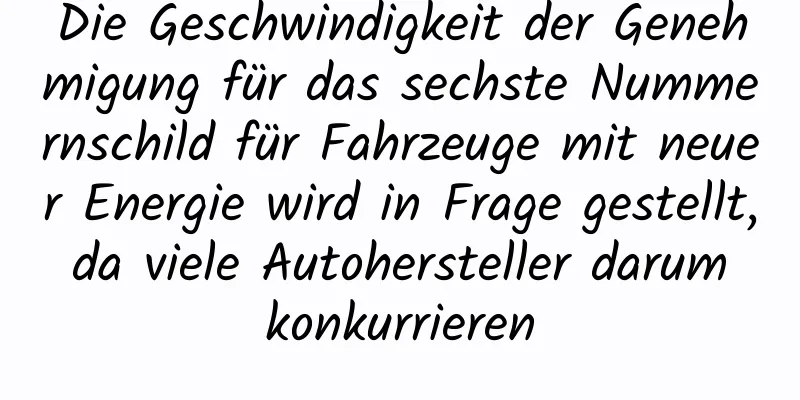 Die Geschwindigkeit der Genehmigung für das sechste Nummernschild für Fahrzeuge mit neuer Energie wird in Frage gestellt, da viele Autohersteller darum konkurrieren