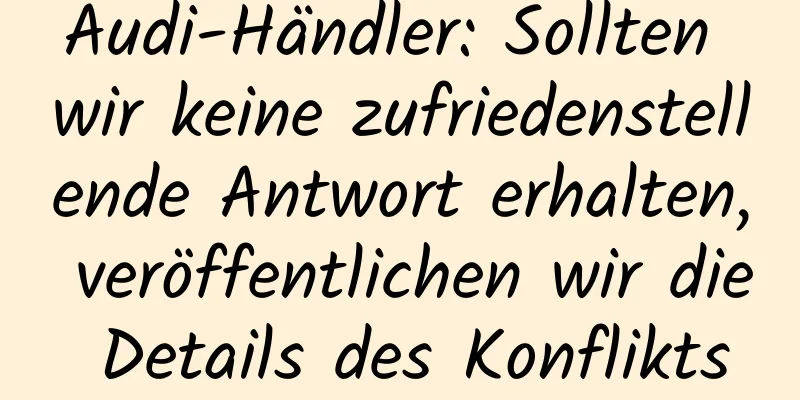 Audi-Händler: Sollten wir keine zufriedenstellende Antwort erhalten, veröffentlichen wir die Details des Konflikts