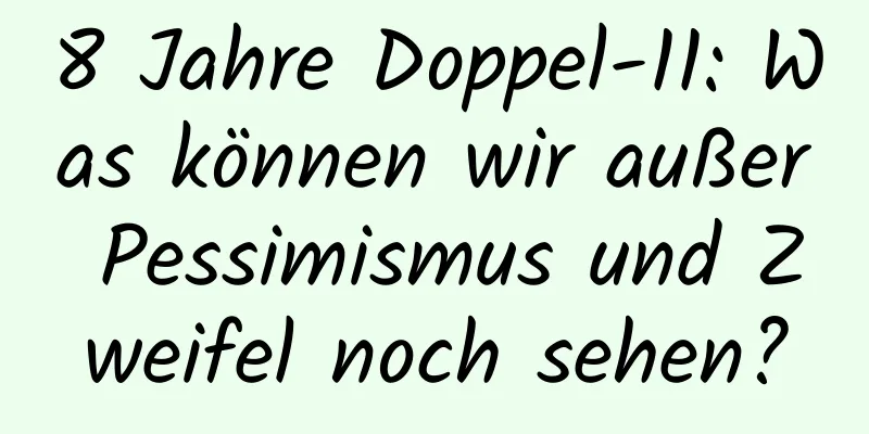 8 Jahre Doppel-11: Was können wir außer Pessimismus und Zweifel noch sehen?