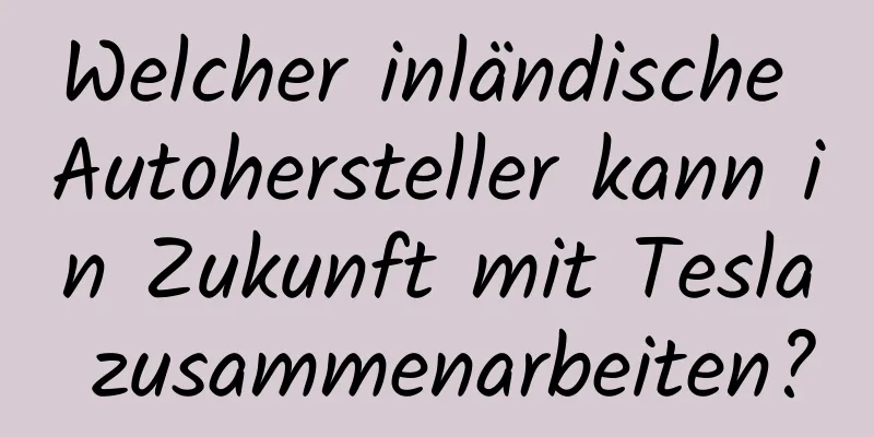 Welcher inländische Autohersteller kann in Zukunft mit Tesla zusammenarbeiten?
