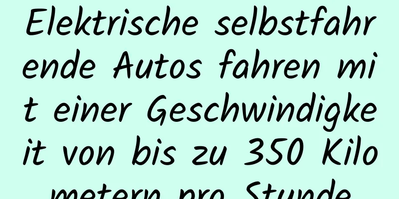 Elektrische selbstfahrende Autos fahren mit einer Geschwindigkeit von bis zu 350 Kilometern pro Stunde