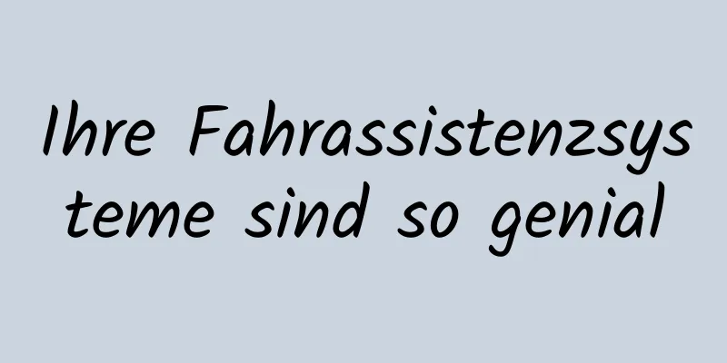 Ihre Fahrassistenzsysteme sind so genial