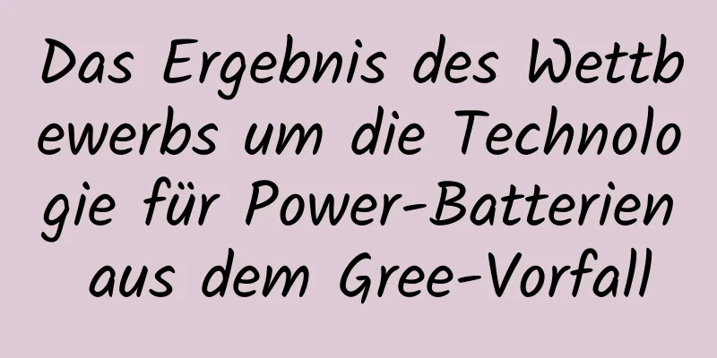 Das Ergebnis des Wettbewerbs um die Technologie für Power-Batterien aus dem Gree-Vorfall