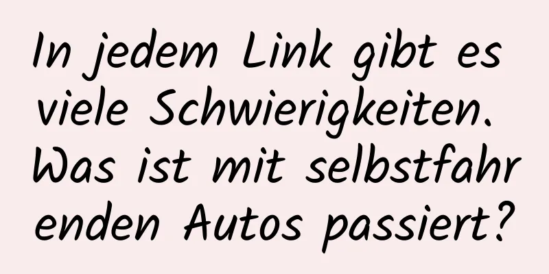 In jedem Link gibt es viele Schwierigkeiten. Was ist mit selbstfahrenden Autos passiert?
