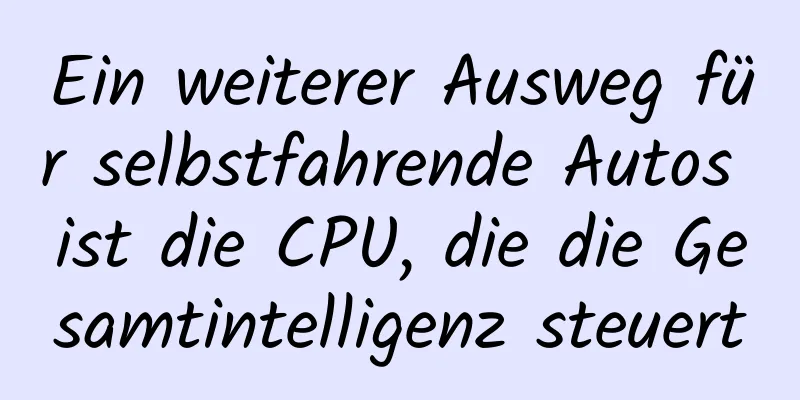 Ein weiterer Ausweg für selbstfahrende Autos ist die CPU, die die Gesamtintelligenz steuert