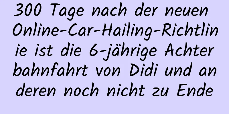 300 Tage nach der neuen Online-Car-Hailing-Richtlinie ist die 6-jährige Achterbahnfahrt von Didi und anderen noch nicht zu Ende