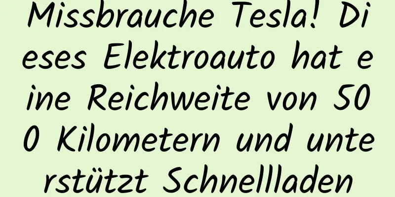Missbrauche Tesla! Dieses Elektroauto hat eine Reichweite von 500 Kilometern und unterstützt Schnellladen