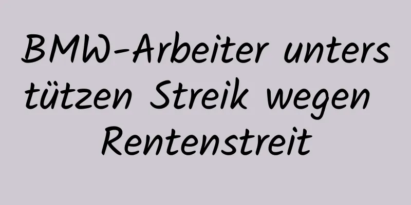BMW-Arbeiter unterstützen Streik wegen Rentenstreit