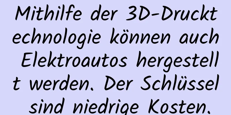 Mithilfe der 3D-Drucktechnologie können auch Elektroautos hergestellt werden. Der Schlüssel sind niedrige Kosten.