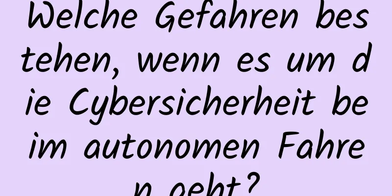 Welche Gefahren bestehen, wenn es um die Cybersicherheit beim autonomen Fahren geht?