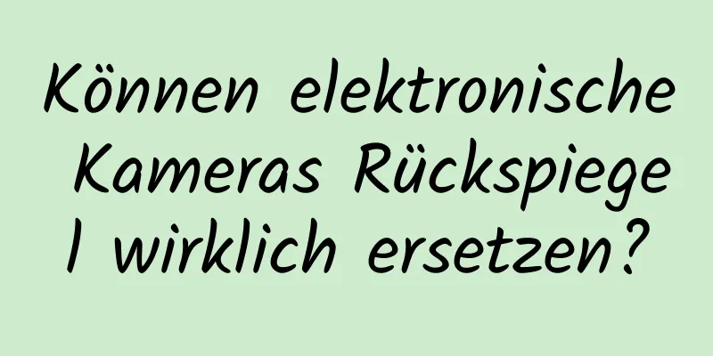 Können elektronische Kameras Rückspiegel wirklich ersetzen?