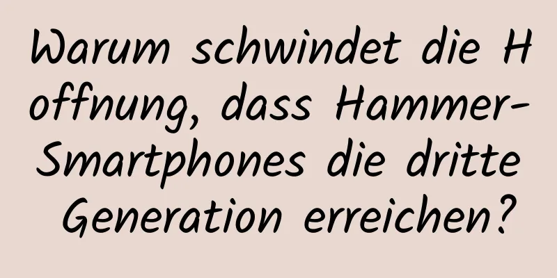 Warum schwindet die Hoffnung, dass Hammer-Smartphones die dritte Generation erreichen?