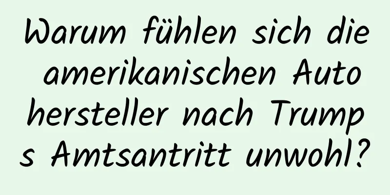 Warum fühlen sich die amerikanischen Autohersteller nach Trumps Amtsantritt unwohl?