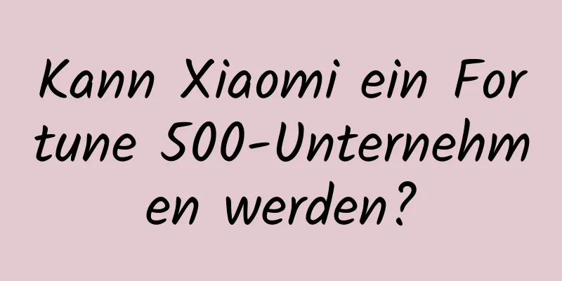 Kann Xiaomi ein Fortune 500-Unternehmen werden?