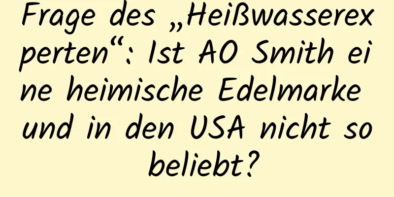 Frage des „Heißwasserexperten“: Ist AO Smith eine heimische Edelmarke und in den USA nicht so beliebt?