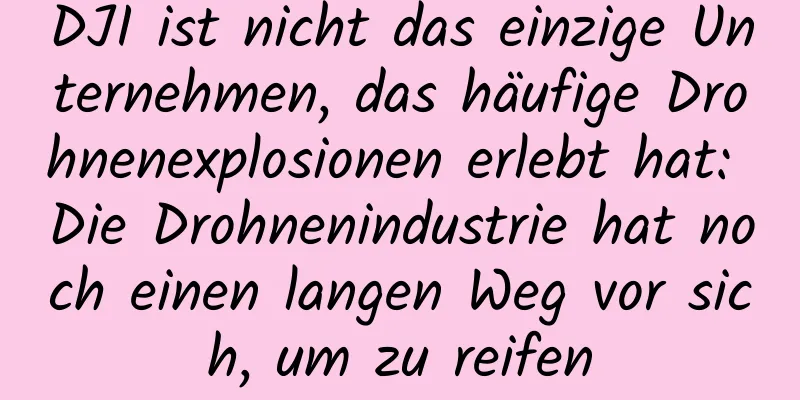 DJI ist nicht das einzige Unternehmen, das häufige Drohnenexplosionen erlebt hat: Die Drohnenindustrie hat noch einen langen Weg vor sich, um zu reifen