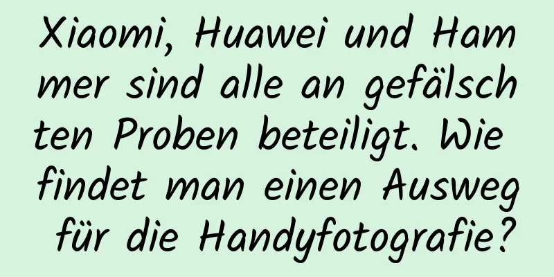 Xiaomi, Huawei und Hammer sind alle an gefälschten Proben beteiligt. Wie findet man einen Ausweg für die Handyfotografie?