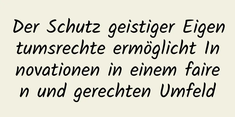 Der Schutz geistiger Eigentumsrechte ermöglicht Innovationen in einem fairen und gerechten Umfeld