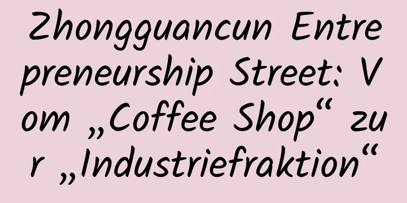 Zhongguancun Entrepreneurship Street: Vom „Coffee Shop“ zur „Industriefraktion“