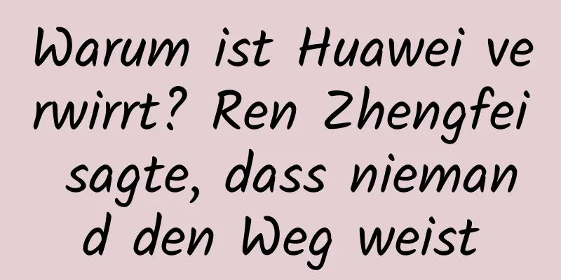 Warum ist Huawei verwirrt? Ren Zhengfei sagte, dass niemand den Weg weist