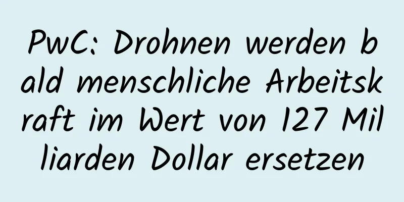 PwC: Drohnen werden bald menschliche Arbeitskraft im Wert von 127 Milliarden Dollar ersetzen