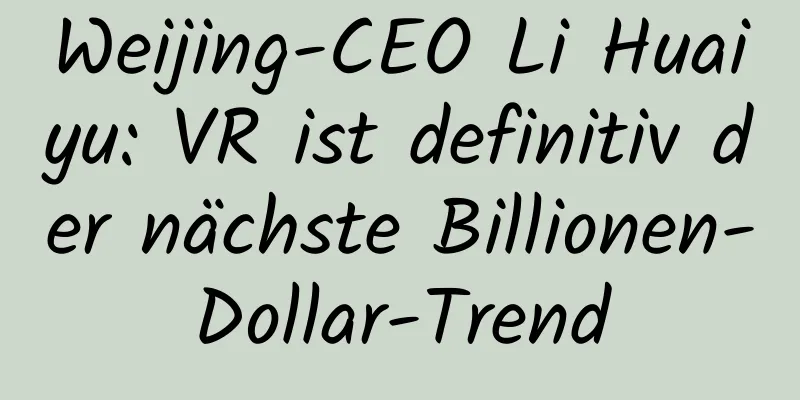 Weijing-CEO Li Huaiyu: VR ist definitiv der nächste Billionen-Dollar-Trend