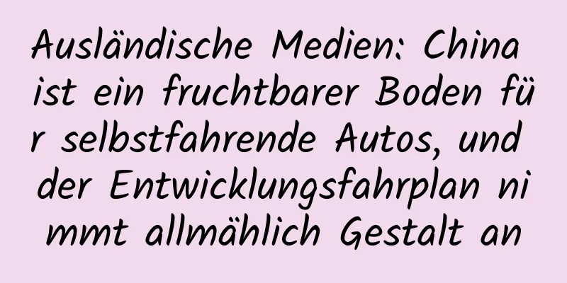Ausländische Medien: China ist ein fruchtbarer Boden für selbstfahrende Autos, und der Entwicklungsfahrplan nimmt allmählich Gestalt an