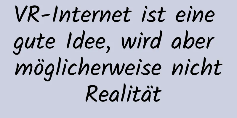 VR-Internet ist eine gute Idee, wird aber möglicherweise nicht Realität
