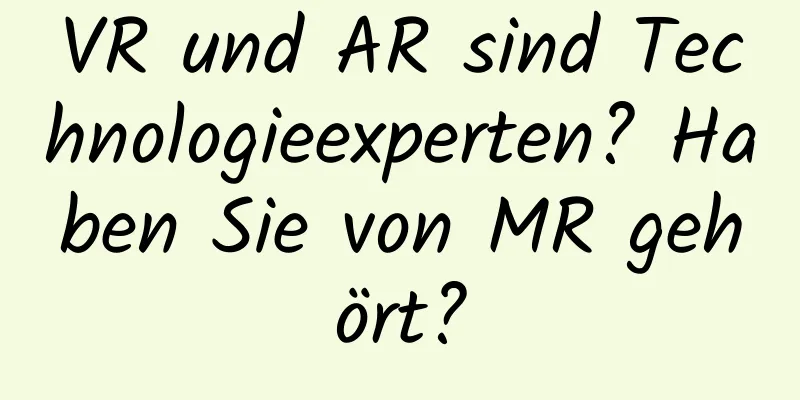VR und AR sind Technologieexperten? Haben Sie von MR gehört?