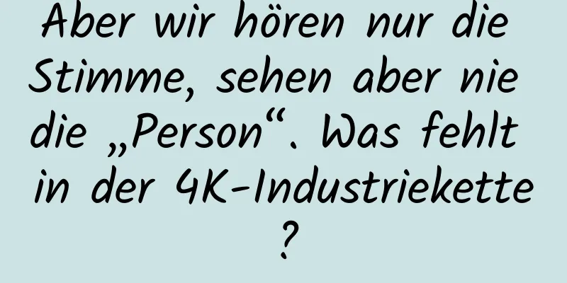 Aber wir hören nur die Stimme, sehen aber nie die „Person“. Was fehlt in der 4K-Industriekette?