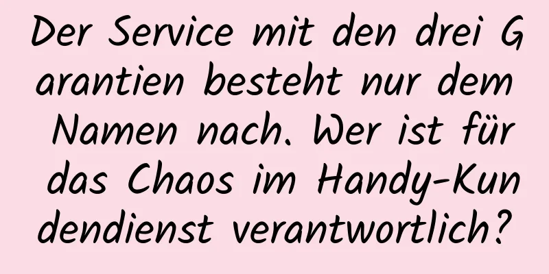 Der Service mit den drei Garantien besteht nur dem Namen nach. Wer ist für das Chaos im Handy-Kundendienst verantwortlich?