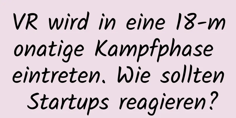 VR wird in eine 18-monatige Kampfphase eintreten. Wie sollten Startups reagieren?