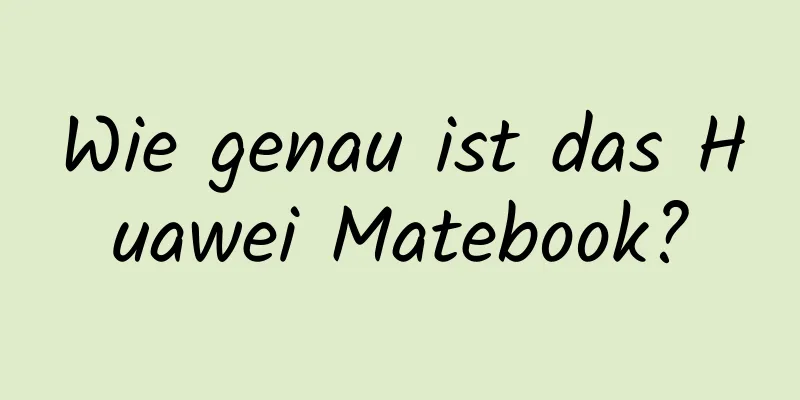 Wie genau ist das Huawei Matebook?