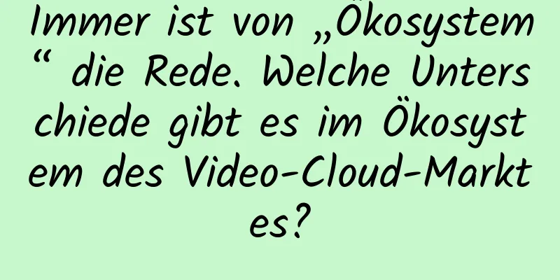 Immer ist von „Ökosystem“ die Rede. Welche Unterschiede gibt es im Ökosystem des Video-Cloud-Marktes?