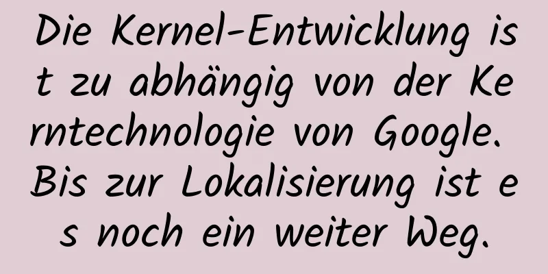 Die Kernel-Entwicklung ist zu abhängig von der Kerntechnologie von Google. Bis zur Lokalisierung ist es noch ein weiter Weg.