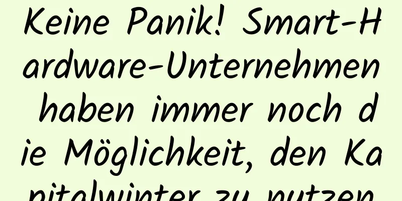 Keine Panik! Smart-Hardware-Unternehmen haben immer noch die Möglichkeit, den Kapitalwinter zu nutzen