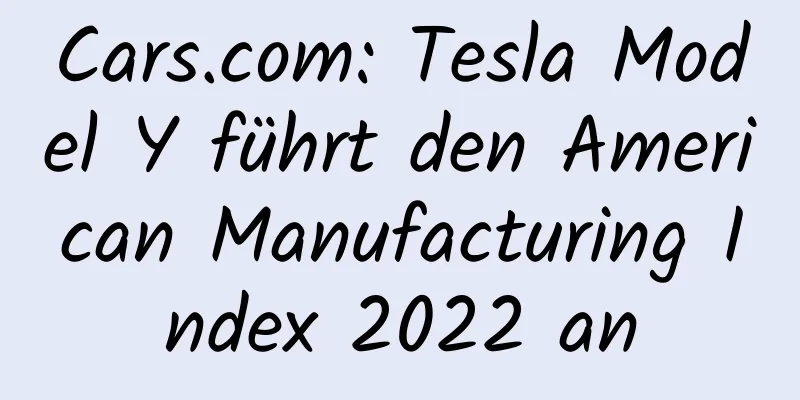 Cars.com: Tesla Model Y führt den American Manufacturing Index 2022 an