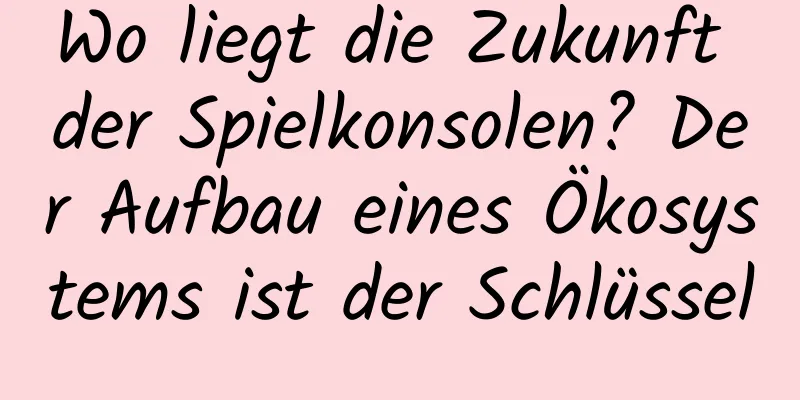 Wo liegt die Zukunft der Spielkonsolen? Der Aufbau eines Ökosystems ist der Schlüssel
