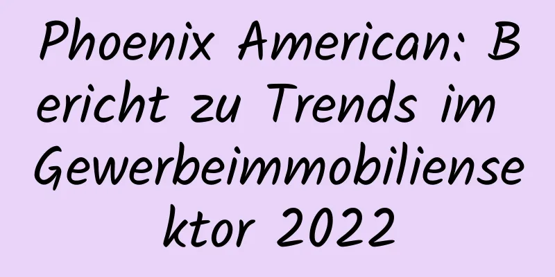 Phoenix American: Bericht zu Trends im Gewerbeimmobiliensektor 2022