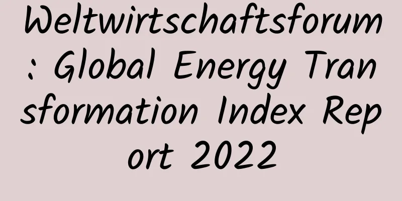 Weltwirtschaftsforum: Global Energy Transformation Index Report 2022
