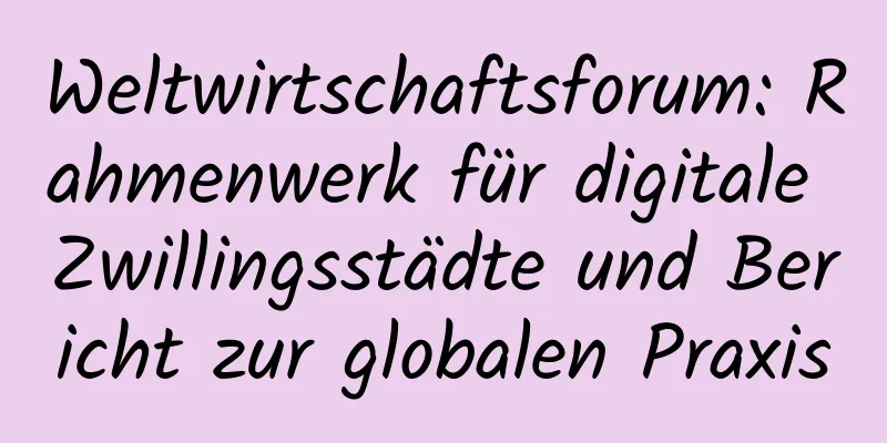 Weltwirtschaftsforum: Rahmenwerk für digitale Zwillingsstädte und Bericht zur globalen Praxis