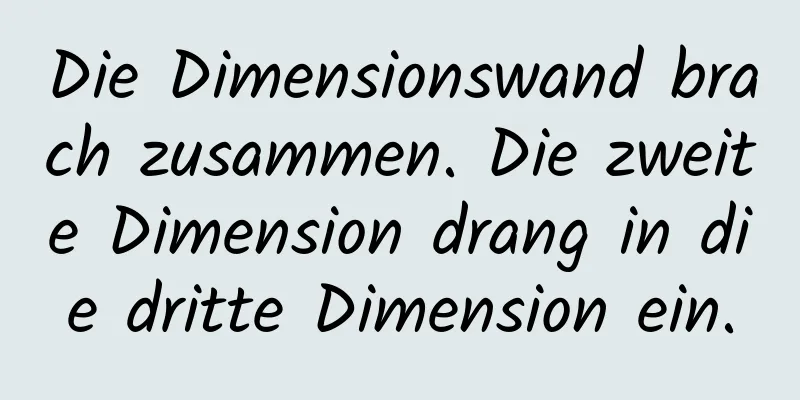 Die Dimensionswand brach zusammen. Die zweite Dimension drang in die dritte Dimension ein.