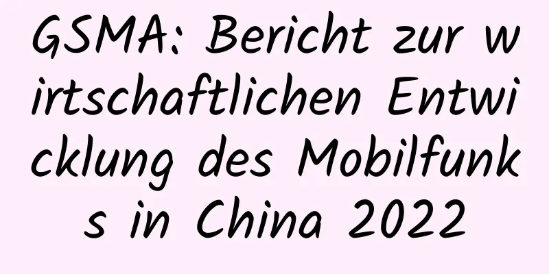 GSMA: Bericht zur wirtschaftlichen Entwicklung des Mobilfunks in China 2022