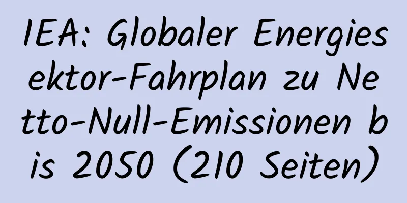 IEA: Globaler Energiesektor-Fahrplan zu Netto-Null-Emissionen bis 2050 (210 Seiten)