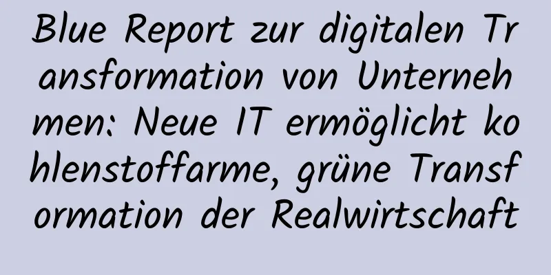 Blue Report zur digitalen Transformation von Unternehmen: Neue IT ermöglicht kohlenstoffarme, grüne Transformation der Realwirtschaft