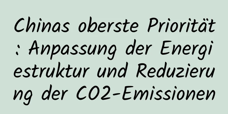 Chinas oberste Priorität: Anpassung der Energiestruktur und Reduzierung der CO2-Emissionen