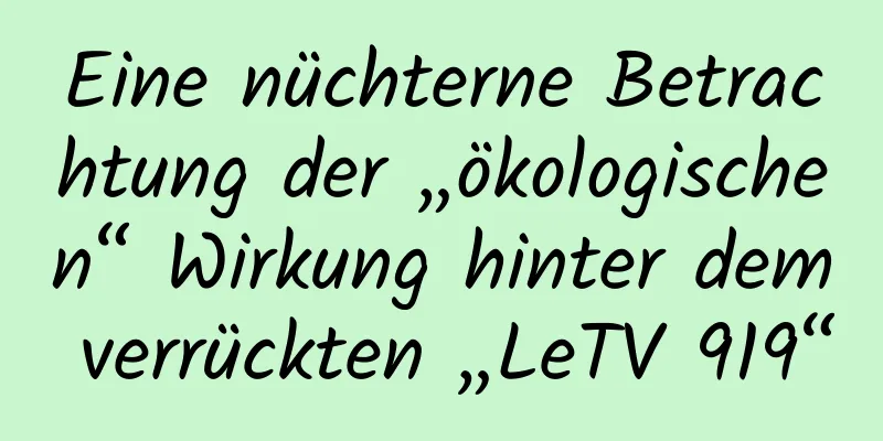 Eine nüchterne Betrachtung der „ökologischen“ Wirkung hinter dem verrückten „LeTV 919“