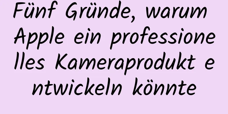 Fünf Gründe, warum Apple ein professionelles Kameraprodukt entwickeln könnte