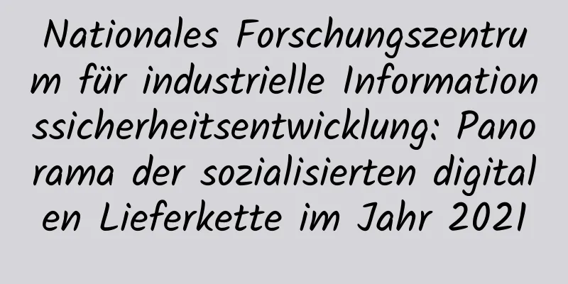 Nationales Forschungszentrum für industrielle Informationssicherheitsentwicklung: Panorama der sozialisierten digitalen Lieferkette im Jahr 2021