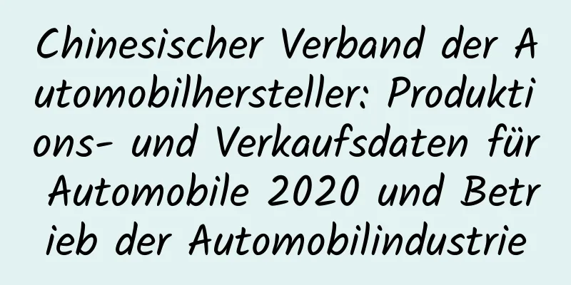 Chinesischer Verband der Automobilhersteller: Produktions- und Verkaufsdaten für Automobile 2020 und Betrieb der Automobilindustrie